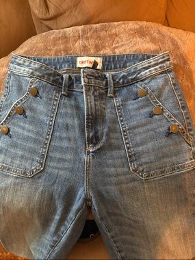 DRIFTWOOD Light Blue High-Rise Jeans with Button-Accent Pockets